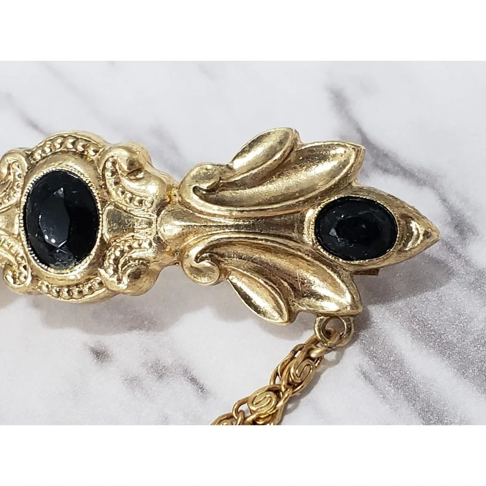 Vintage Hair Clip Metal French Barrette Victorian Withy Gothic Romantic 50's
